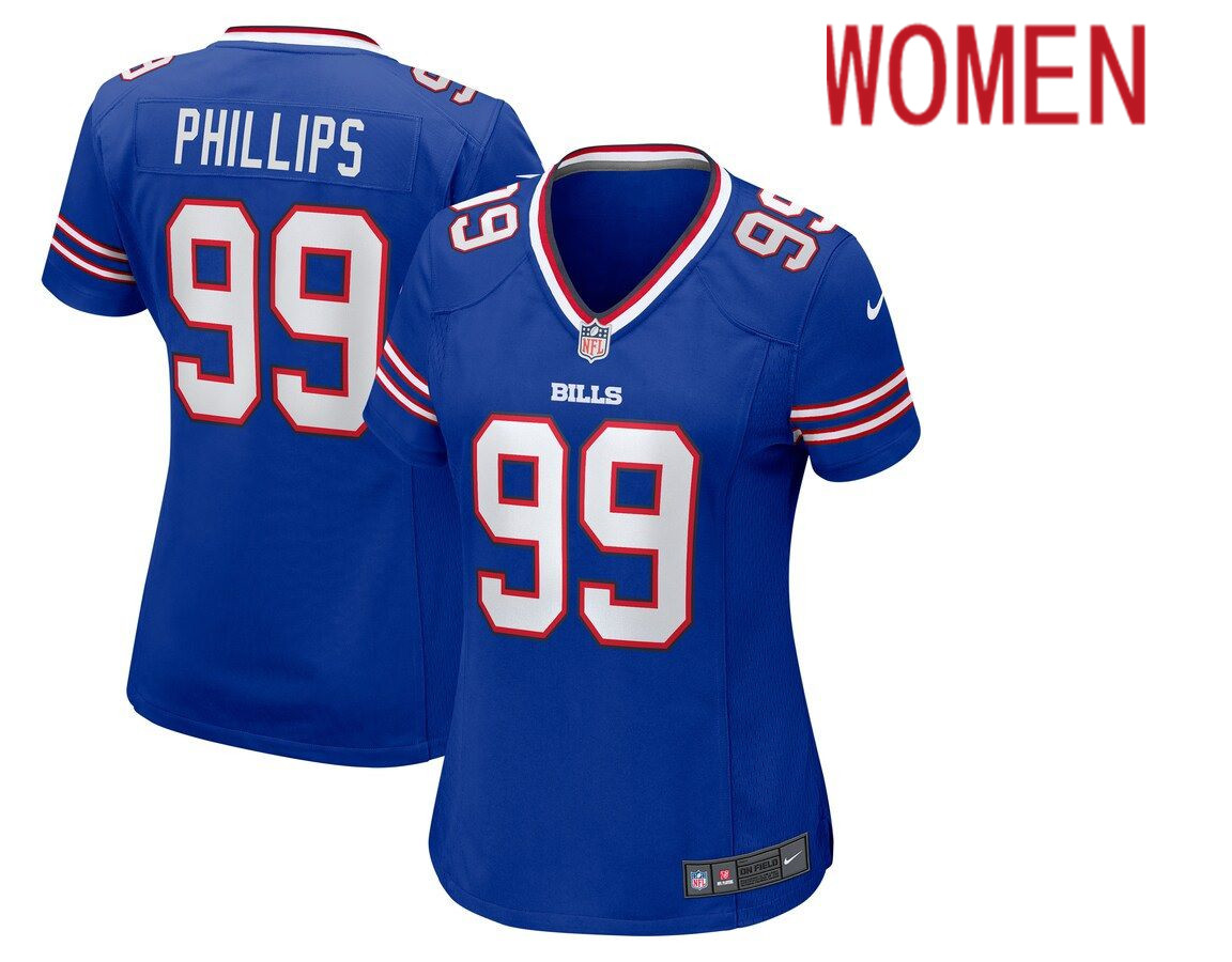 Women Buffalo Bills 99 Harrison Phillips Nike Royal Game NFL Jersey